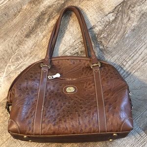 CarryLand Vintage Ostrich Zippered Tote Bag